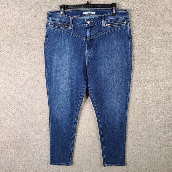 Levis Jeans Womens 34‎ Blue 721 High Rise Skinny Ankle Dark Wash Denim Stretch - Picture 1 of 12
